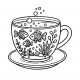 Teacup aquarium coloring page for adults