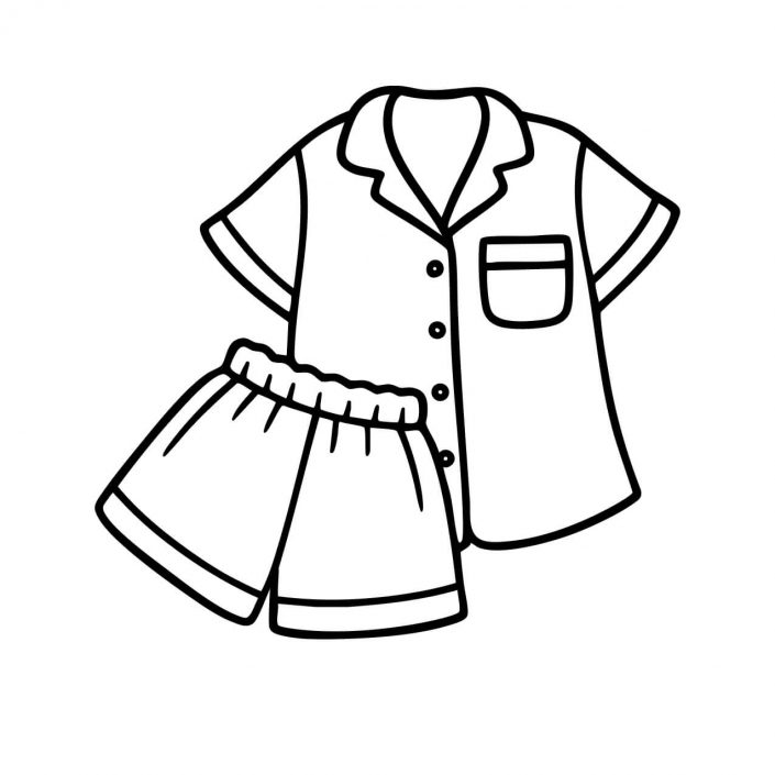 Two-piece pajama set – cozy outfit coloring page