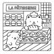 Cat baker and dog in kawaii bakery – adult coloring page