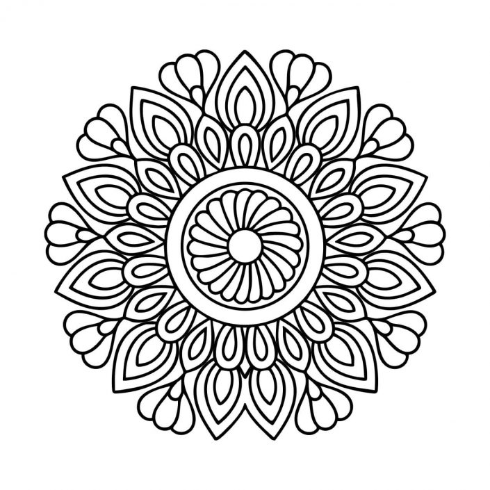Radiating daisy petal mandala with gentle repetition