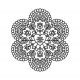Black and white mandala featuring fern cluster