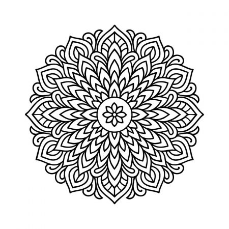 Leafy fern mandala with repeating botanical clusters