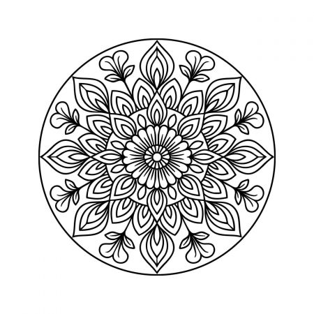 Lotus mandala with clean radial symmetry and calm flow