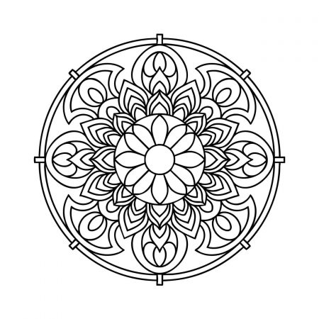 Mandala with orb-like petals and celestial arrangement