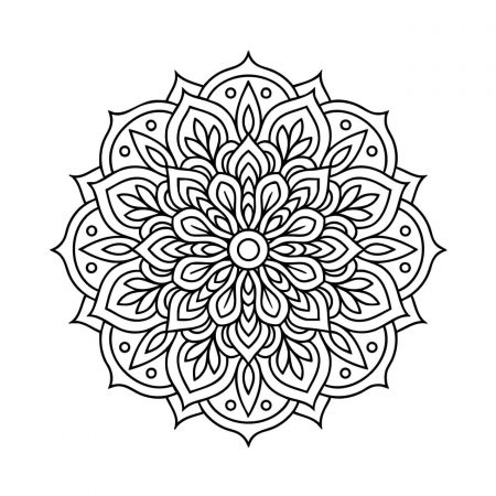 Baroque floral mandala with ornamental vintage detail