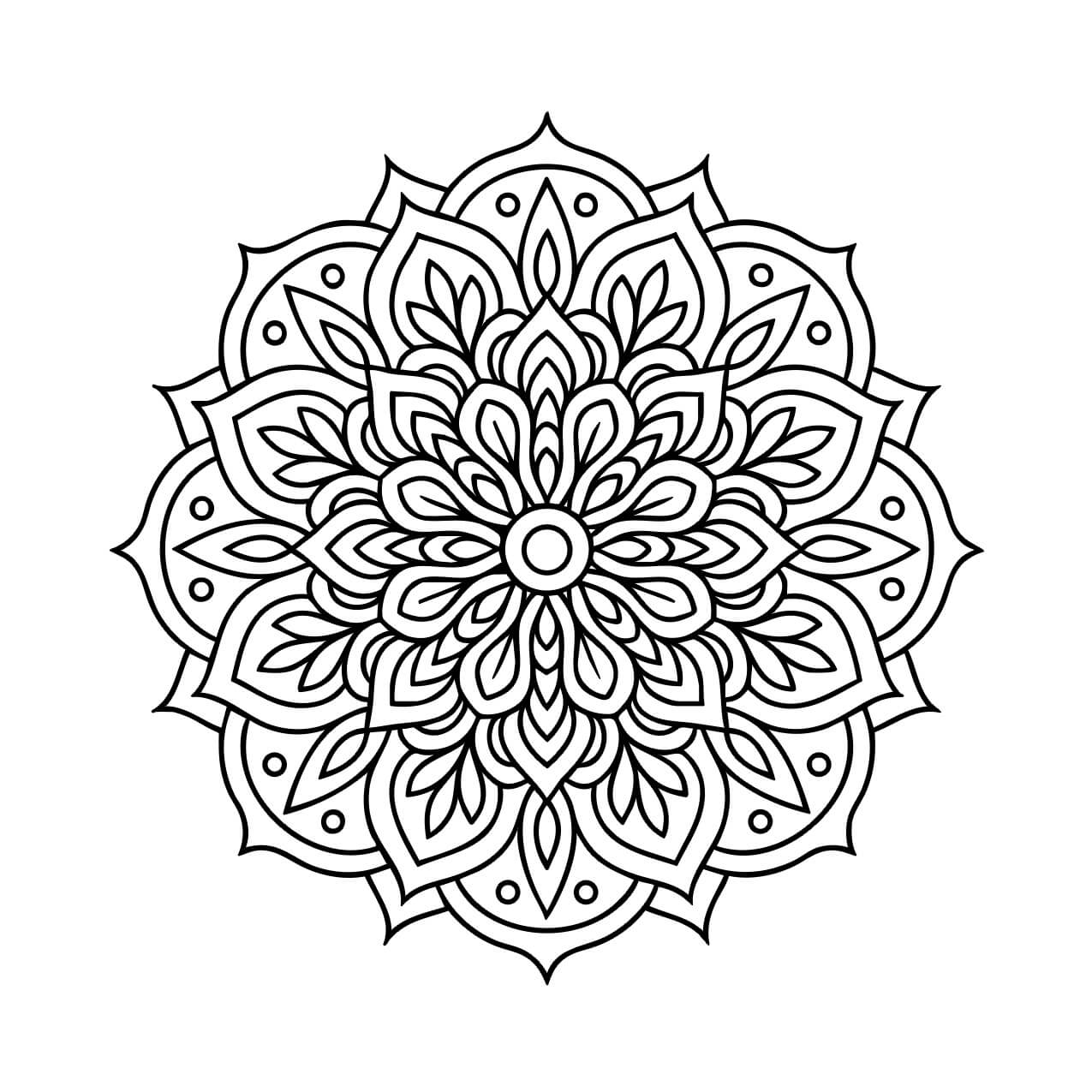 Baroque floral mandala with ornamental vintage detail