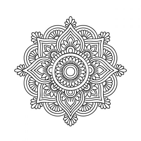 Spiral motif mandala with ornate, flowing decoration