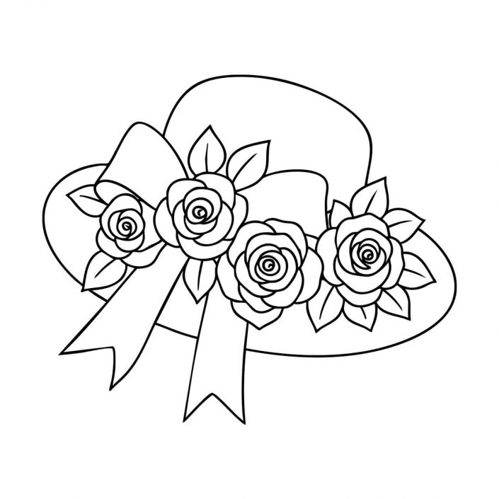 Victorian-style floral hat with ribbon